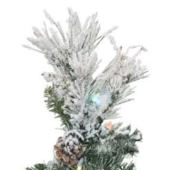 6.5ft Pre-Lit Flocked Alberta with Cone Artificial Tree 600 LED Multicolor - Vickerman