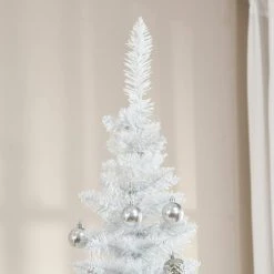 HOMCOM 7' Artificial Pencil Christmas Tree, Slim Xmas Tree with 499 Realistic Branch Tips and Plastic Stand, White 9 HOMCOM 7' Artificial Pencil Christmas Tree, Slim Xmas Tree with 499 Realistic Branch Tips and Plastic Stand, White -Christmas Trees Sales Store unnamed file 7303