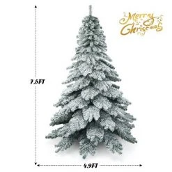 Tangkula Snow Flocked Artificial Christmas Tree Hinged Alaskan Pine Decoration Tree -Christmas Trees Sales Store unnamed file 7312