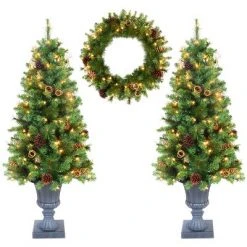 Jeco Inc. 4ft Christmas Tree and Holiday Wreath Set