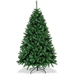 Tangkula 6' Unlit Douglas Full Fir Tree 1355 Tips Hinged Artificial Christmas Tree