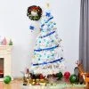 Tangkula 8' Artificial PVC Christmas Tree Winter Decoration w/ Foldable Metal Stand White