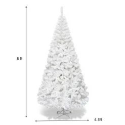 Tangkula 8' Artificial PVC Christmas Tree Winter Decoration w/ Foldable Metal Stand White -Christmas Trees Sales Store unnamed file 7357