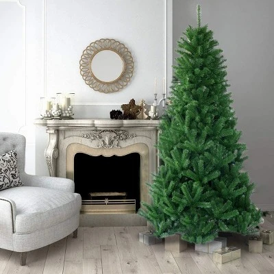 Tangkula 8' Spruce Hinged Tree Pre-Lit Artificial PVC Christmas Tree w/ 880 LED Lights 2 Tangkula 8' Spruce Hinged Tree Pre-Lit Artificial PVC Christmas Tree w/ 880 LED Lights - Image 2