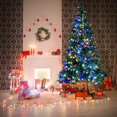 Tangkula 8' Spruce Hinged Tree Pre-Lit Artificial PVC Christmas Tree w/ 880 LED Lights 3 Tangkula 8' Spruce Hinged Tree Pre-Lit Artificial PVC Christmas Tree w/ 880 LED Lights - Image 3