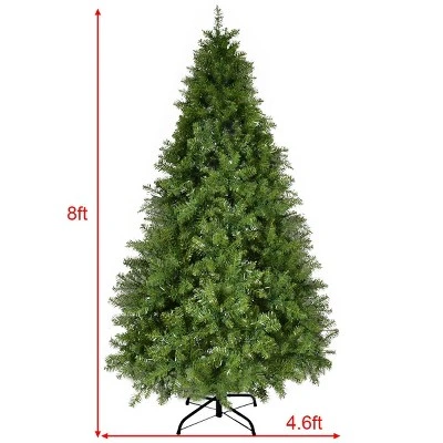 Tangkula 8' Spruce Hinged Tree Pre-Lit Artificial PVC Christmas Tree w/ 880 LED Lights 5 Tangkula 8' Spruce Hinged Tree Pre-Lit Artificial PVC Christmas Tree w/ 880 LED Lights - Image 5