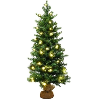 Tangkula 3' Tabletop Christmas Tree Pre-Lit Warm White LED Battery Operated w/ Lights & Timer 6 Tangkula 3' Tabletop Christmas Tree Pre-Lit Warm White LED Battery Operated w/ Lights & Timer - Image 6