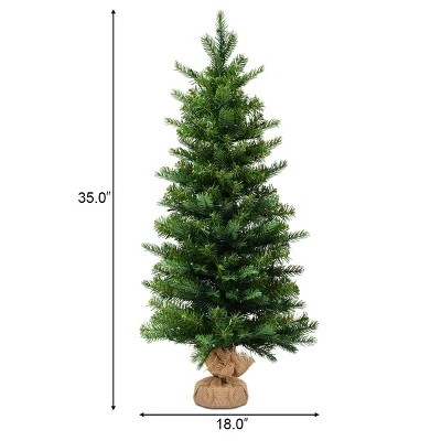 Tangkula 3' Tabletop Christmas Tree Pre-Lit Warm White LED Battery Operated w/ Lights & Timer 7 Tangkula 3' Tabletop Christmas Tree Pre-Lit Warm White LED Battery Operated w/ Lights & Timer - Image 7