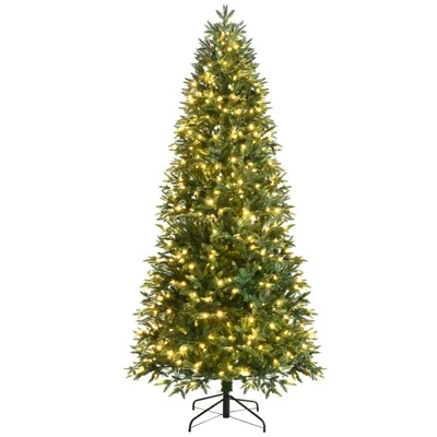 Tangkula Pre-Lit Christmas Tree Artificial Xmas Tree W/ Replaceable Dual Color LED Lights 1 Tangkula Pre-Lit Christmas Tree Artificial Xmas Tree W/ Replaceable Dual Color LED Lights
