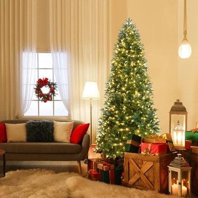 Tangkula Pre-Lit Christmas Tree Artificial Xmas Tree W/ Replaceable Dual Color LED Lights 6 Tangkula Pre-Lit Christmas Tree Artificial Xmas Tree W/ Replaceable Dual Color LED Lights - Image 6