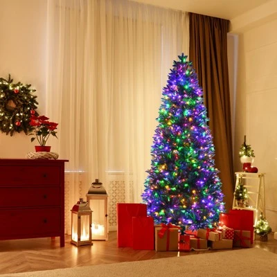 Tangkula Pre-Lit Christmas Tree Artificial Xmas Tree W/ Replaceable Dual Color LED Lights 7 Tangkula Pre-Lit Christmas Tree Artificial Xmas Tree W/ Replaceable Dual Color LED Lights - Image 7