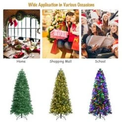 Tangkula Pre-Lit Christmas Tree Artificial Xmas Tree W/ Replaceable Dual Color LED Lights 19 Tangkula Pre-Lit Christmas Tree Artificial Xmas Tree W/ Replaceable Dual Color LED Lights -Christmas Trees Sales Store unnamed file 7418