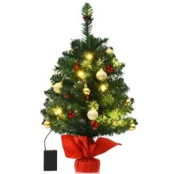 Tangkula 24'' Artificial Christmas Tree Pre-Lit LED Lights w/ Ball Ornaments -Christmas Trees Sales Store unnamed file 7444