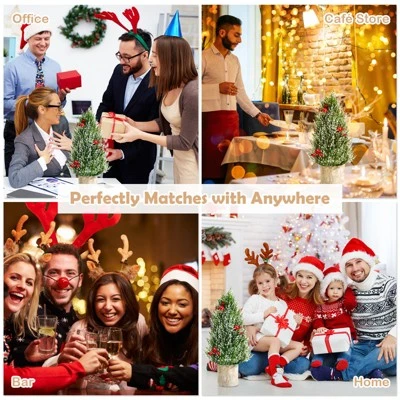 Tangkula 18.5” Realistic Christmas Tree Tabletop Artificial Xmas Tree w/ 170 Snowy Tips 6 Pomegranate Clusters 5 Tangkula 18.5” Realistic Christmas Tree Tabletop Artificial Xmas Tree w/ 170 Snowy Tips 6 Pomegranate Clusters - Image 5