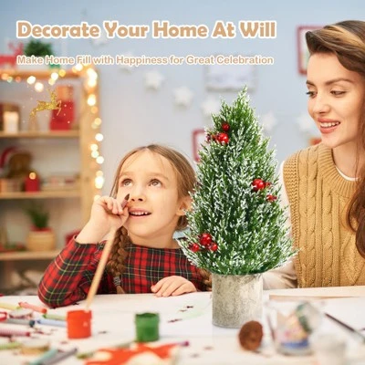 Tangkula 18.5” Realistic Christmas Tree Tabletop Artificial Xmas Tree w/ 170 Snowy Tips 6 Pomegranate Clusters 8 Tangkula 18.5” Realistic Christmas Tree Tabletop Artificial Xmas Tree w/ 170 Snowy Tips 6 Pomegranate Clusters - Image 8