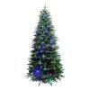 A Holiday Company Holiday Stuff Company 6 Foot Real Feel Forest Fir Slim Prelit Christmas Tree with Dual Color, Warm White, Multicolor LED Lights, and Metal Stand