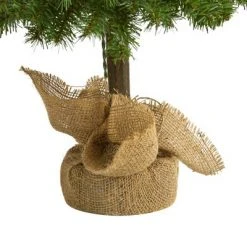 3ft Nearly Natural Pre-Lit Alpine Artificial Christmas Tree Clear Lights in Burlap Planter -Christmas Trees Sales Store unnamed file 7460