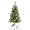 4ft Nearly Natural Pre-Lit LED Frosted Swiss Pine Artificial Christmas Tree Clear Lights