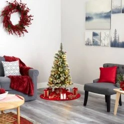 4ft Nearly Natural Pre-Lit LED Frosted Swiss Pine Artificial Christmas Tree Clear Lights -Christmas Trees Sales Store unnamed file 7468