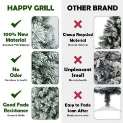 Tangkula Snow Flocked Artificial Christmas Tree Hinged Decoration Pine Tree -Christmas Trees Sales Store unnamed file 7484