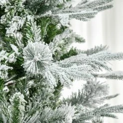 HOMCOM 9' Unlit Snow Flocked Pine Artificial Christmas Tree with Realistic Branches and 1159 Tips, Green 8 HOMCOM 9' Unlit Snow Flocked Pine Artificial Christmas Tree with Realistic Branches and 1159 Tips, Green -Christmas Trees Sales Store unnamed file 7518