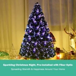 Tangkula 3' Artificial PVC Christmas Tree Pre-lit Mulyi-color Fiber Optic -Christmas Trees Sales Store unnamed file 7522