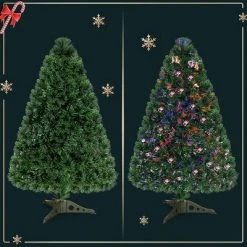 Tangkula 3' Artificial PVC Christmas Tree Pre-lit Mulyi-color Fiber Optic -Christmas Trees Sales Store unnamed file 7523