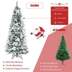 Tangkula 7FTSlim Pencil Tree Hinged Artificial Christmas Tree W/627 Branches Tips 10 Tangkula 7FTSlim Pencil Tree Hinged Artificial Christmas Tree W/627 Branches Tips -Christmas Trees Sales Store unnamed file 7539