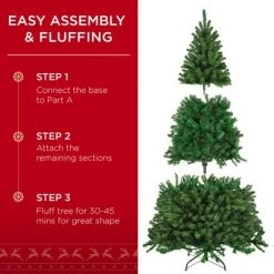 Best Choice Products Pre-Lit Spruce Hinged Artificial Christmas Tree w/ Incandescent Lights, Foldable Stand 12 Best Choice Products Pre-Lit Spruce Hinged Artificial Christmas Tree w/ Incandescent Lights, Foldable Stand -Christmas Trees Sales Store unnamed file 7560