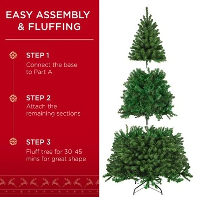 Best Choice Products Pre-Lit Spruce Hinged Artificial Christmas Tree w/ Incandescent Lights, Foldable Stand 3 Best Choice Products Pre-Lit Spruce Hinged Artificial Christmas Tree w/ Incandescent Lights, Foldable Stand - Image 3
