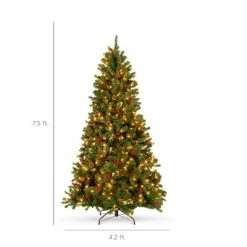 Best Choice Products Pre-Lit Pre-Decorated Holiday Spruce Christmas Tree w/ Metal Base -Christmas Trees Sales Store unnamed file 7597