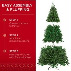 Best Choice Products Premium Spruce Artificial Christmas Tree w/ Easy Assembly, Metal Hinges & Foldable Base -Christmas Trees Sales Store unnamed file 7605