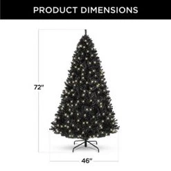 Best Choice Products 6ft Pre-Lit Artificial Black Christmas Tree Holiday Decoration w/ 947 Branch Tips, 350 Lights -Christmas Trees Sales Store unnamed file 7627