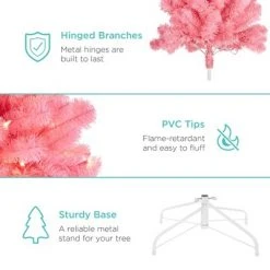 Best Choice Products 6ft Pre-Lit Artificial Full Christmas Tree Holiday Decoration w/ 947 Branch Tips, 350 Lights -Christmas Trees Sales Store unnamed file 7640