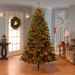 National Tree Company Pre-Lit Artificial Full Christmas Tree, Green, North Valley Spruce, Dual Color LED Lights, Includes Stand, 7.5ft 7 National Tree Company Pre-Lit Artificial Full Christmas Tree, Green, North Valley Spruce, Dual Color LED Lights, Includes Stand, 7.5ft -Christmas Trees Sales Store unnamed file 7664