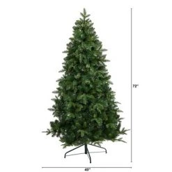 6ft Nearly Natural Pre-Lit LED Grand Teton Spruce Flat Back Artificial Christmas Tree Clear Lights