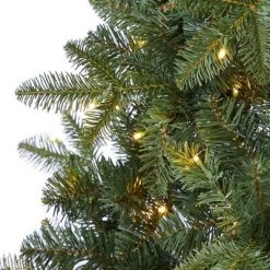 6ft Nearly Natural Pre-Lit LED Grand Teton Spruce Flat Back Artificial Christmas Tree Clear Lights -Christmas Trees Sales Store unnamed file 7672