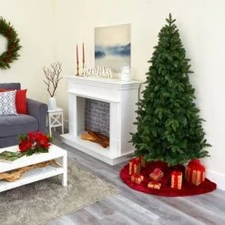 6ft Nearly Natural Pre-Lit LED Grand Teton Spruce Flat Back Artificial Christmas Tree Clear Lights -Christmas Trees Sales Store unnamed file 7678