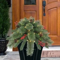 Puleo 18" Pre-Lit LED Cashmere Branch Artificial Urn Filler with Pinecones & Berries Warm White Lights -Christmas Trees Sales Store unnamed file 769