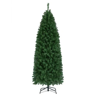 Yaheetech Pre-lit Slim Pencil Artificial Christmas Tree, Green 2 Yaheetech Pre-lit Slim Pencil Artificial Christmas Tree, Green - Image 2