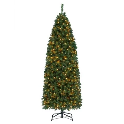 Yaheetech Pre-lit Slim Pencil Artificial Christmas Tree, Green 8 Yaheetech Pre-lit Slim Pencil Artificial Christmas Tree, Green - Image 8