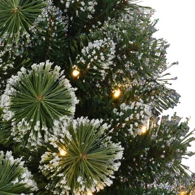 2ft Puleo Pre-Lit Flocked Tabletop Artificial Christmas Tree Clear Lights 2 2ft Puleo Pre-Lit Flocked Tabletop Artificial Christmas Tree Clear Lights - Image 2