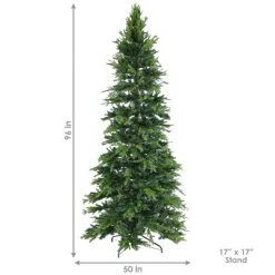 Sunnydaze Decor Sunnydaze Indoor Artificial Unlit Slim Christmas Holiday Tree with Metal Stand and Hinged Branches - 8' - Green -Christmas Trees Sales Store unnamed file 7711