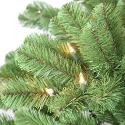 7.5ft Puleo Pre-Lit Full Vermont Spruce Christmas Tree with Sure Lit Pole 550 Clear Incandescent Lights