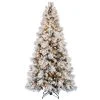Home Heritage Snowdrift Spruce 7.5 Foot Pre Lit Christmas Tree Bundled with Silver Metal Rotating Stand