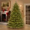 National Tree Company Pre-Lit 'Feel Real' Artificial Medium Christmas Tree, Green, Nordic Spruce, White Lights, Includes Stand, 9ft