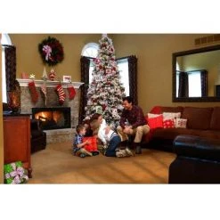 Home Heritage Snowdrift Spruce 7.5 Foot Flocked Christmas Tree with White Lights -Christmas Trees Sales Store unnamed file 7806