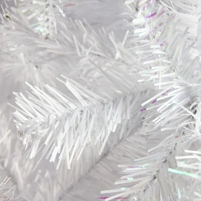 Northlight 7.5' Unlit Artificial Christmas Tree White Full Glimmer Iridescent Spruce 1 Northlight 7.5' Unlit Artificial Christmas Tree White Full Glimmer Iridescent Spruce