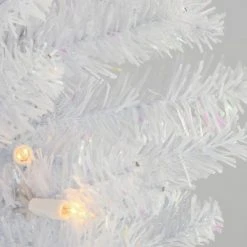 National Tree Company 7ft National Christmas Tree Company Full Iridescent Tinsel Christmas Tree with Metal Stand & 210 Clear Lights White