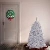 National Tree Company Pre-Lit Artificial Full Christmas Tree, White, North Valley Spruce, White Lights, Includes Stand, 4.5ft